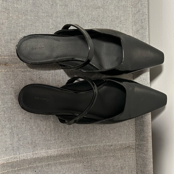 OAK + FORT black patent pointed toe flats - Picture 4 of 8
